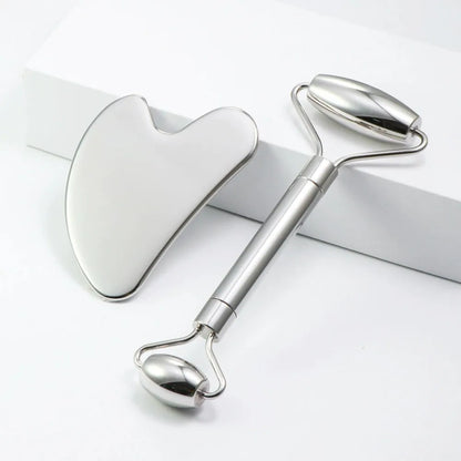 Apeiron 1/3PCS Face Ice Roller Stainless Steel Gua Sha Board Face Massage Roller Facial Massager Face Lifting Beauty Skin Care Tools